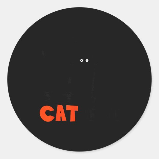 Grappige Zwarte Kat Katachtige Dienstbode  Ronde Sticker (Voorkant)