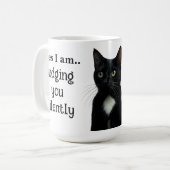 Grappige Zwarte Kat Keramische Mok (Voorkant links)