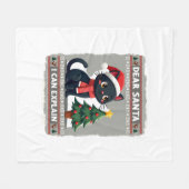 Grappige Zwarte Kat Kerst Meneer ik kan het uitleg Fleece Deken (Voorkant (Horizontaal))