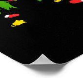 Grappige Zwarte Kat Kerstboom Vrolijke Xmas Humor  Poster (Hoek)