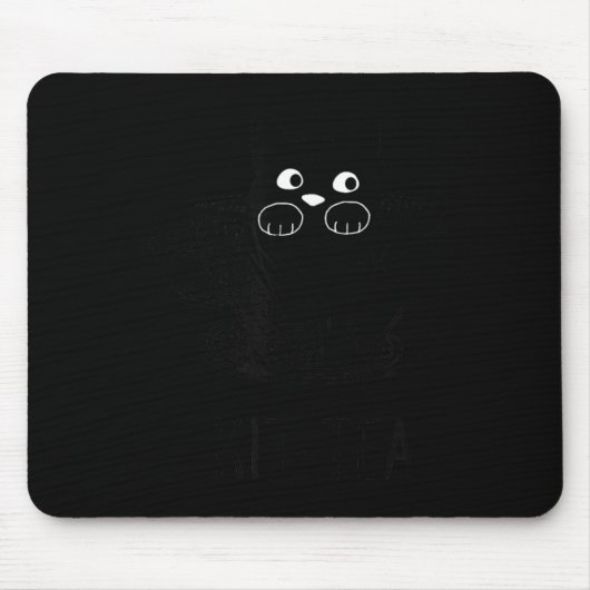 Grappige Zwarte Kat Kit-Thee Grafisch Muismat (Voorkant)