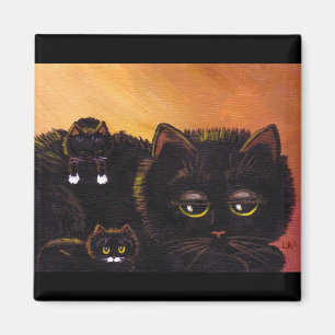 Grappige zwarte kat kittens creationarts magneet