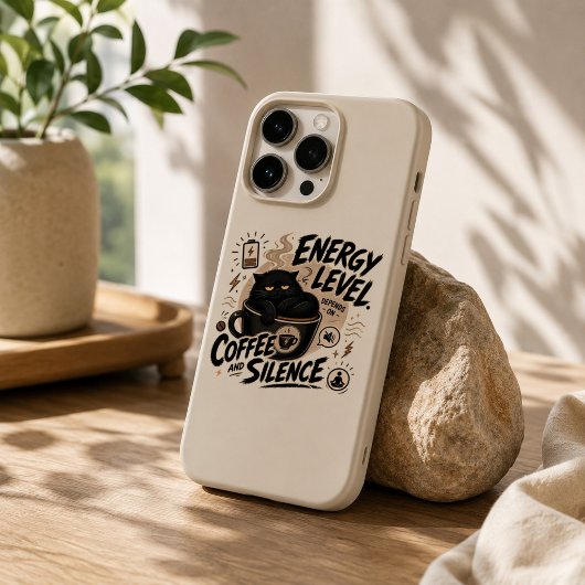 Grappige Zwarte Kat Koffie iPhone 16 Pro Max Hoesj Case-Mate iPhone Case