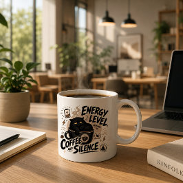 Grappige Zwarte Kat Koffiemok voor Introverte Pers