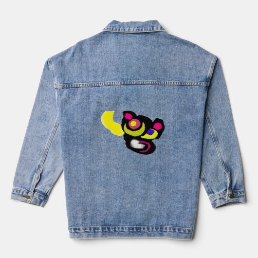 Grappige zwarte kat kunst denim jacket (Achterkant)