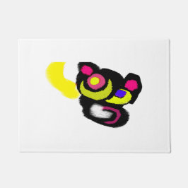 Grappige zwarte kat kunst deurmat
