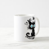 Grappige zwarte kat kunst het is prima ik ben prim koffiemok (Voorkant rechts)