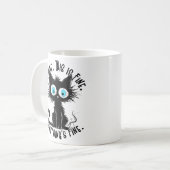Grappige zwarte kat kunst het is prima ik ben prim koffiemok (Voorkant links)