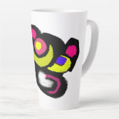 Grappige zwarte kat kunst latte mok (Rechterhoek)