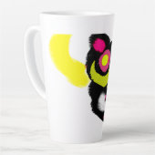 Grappige zwarte kat kunst latte mok (Linkerhoek)
