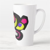 Grappige zwarte kat kunst latte mok (Rechts)