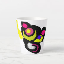 Grappige zwarte kat kunst