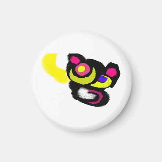 Grappige Zwarte Kat kunst Magneet (Voorkant)