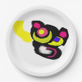 Grappige zwarte kat kunst papieren bordje