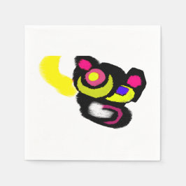 Grappige zwarte kat kunst servet