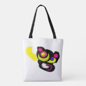 Grappige Zwarte Kat kunst Tote Bag (Achterkant)