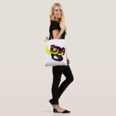 Grappige Zwarte Kat kunst Tote Bag (Op model)