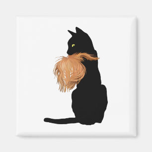 Grappige zwarte kat Lady Kamala met Trump Hair Ste Magneet