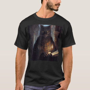 Grappige Zwarte Kat Lichtgevende Christelijke voor T-shirt
