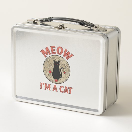 Grappige Zwarte Kat Maan Vintage Halloween Ontwerp (Voorkant)
