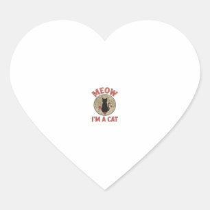 Grappige Zwarte Kat Maan Vintage Halloween Ontwerp Hart Sticker