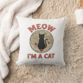 Grappige Zwarte Kat Maan Vintage Halloween Ontwerp Kussen (Deken)