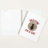 Grappige Zwarte Kat Maan Vintage Halloween Ontwerp Planner (Display)