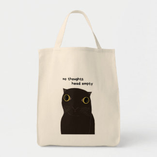 Grappige zwarte kat meme tote bag