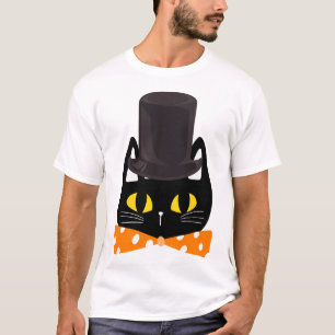 Grappige Zwarte Kat met een Zwarte Hoed – Mooie Ka T-shirt