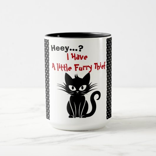 Grappige zwarte kat Mok (Midden)