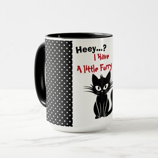 Grappige zwarte kat Mok (Voorkant links)