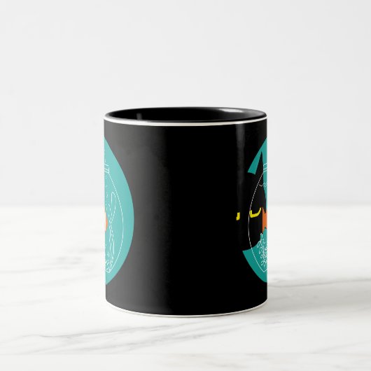 Grappige zwarte kat Mok – Kuro Catto tweekleurige  (Center)