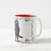 Grappige Zwarte Kat Mok | Whimsisch Koffieliefhebb (Voorkant rechts)