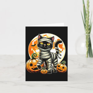 Grappige Zwarte Kat Mummie Halloween Kostuum Manne Kaart