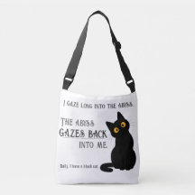Grappige Zwarte Kat Ouder Nietzsche Citaat Boodsch