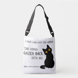 Grappige Zwarte Kat Ouder Nietzsche Citaat Boodsch Crossbody Tas