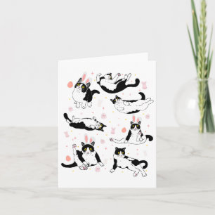 Grappige zwarte kat paasei Happy Easter Bunny Tuxe Kaart