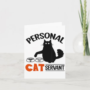 Grappige Zwarte Kat Persoonlijke Kattenknecht Voor Kaart