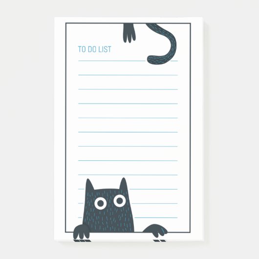 Grappige zwarte kat Post-It-notities Post-it® Notes (Voorkant)