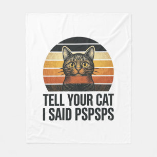 Grappige Zwarte Kat Pspsps Vintage Sunset Design_1 Fleece Deken