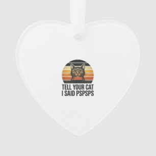 Grappige Zwarte Kat Pspsps Vintage Sunset Design_1 Ornament