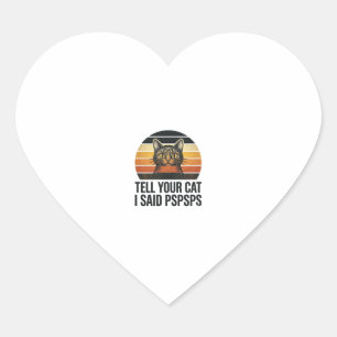 Grappige Zwarte Kat Pspsps Vintage Zonsondergang D Hart Sticker