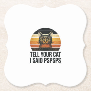 Grappige Zwarte Kat Pspsps Vintage Zonsondergang D Kartonnen Onderzetters