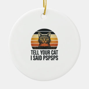 Grappige Zwarte Kat Pspsps Vintage Zonsondergang D Keramisch Ornament