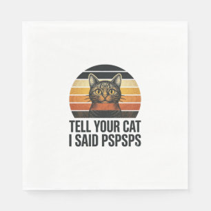 Grappige Zwarte Kat Pspsps Vintage Zonsondergang D Servet
