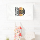 Grappige Zwarte Kat Pspsps Vintage Zonsondergang D Spandoek (Insitu)