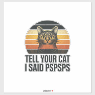 Grappige Zwarte Kat Pspsps Vintage Zonsondergang D Sticker