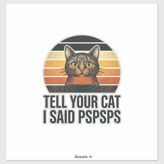 Grappige Zwarte Kat Pspsps Vintage Zonsondergang D Sticker (Vel)