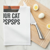 Grappige Zwarte Kat Pspsps Vintage Zonsondergang D Theedoek (Quarter Fold)