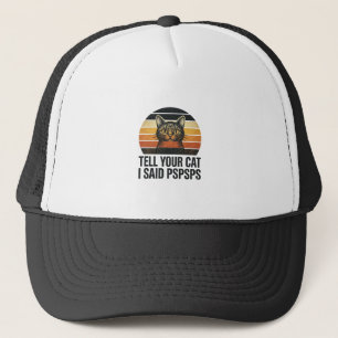 Grappige Zwarte Kat Pspsps Vintage Zonsondergang D Trucker Pet